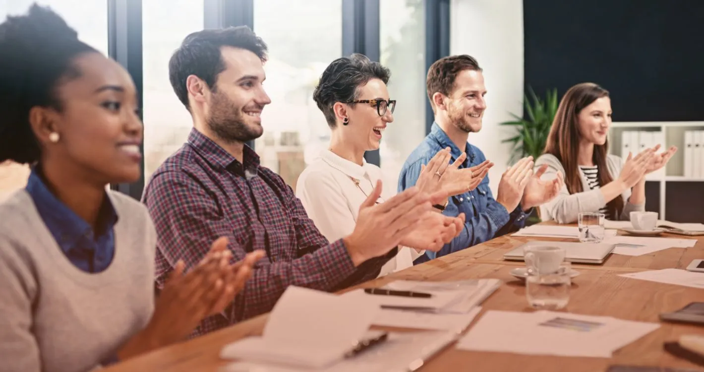 clapping staff in office