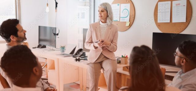 distinguished lady presenting