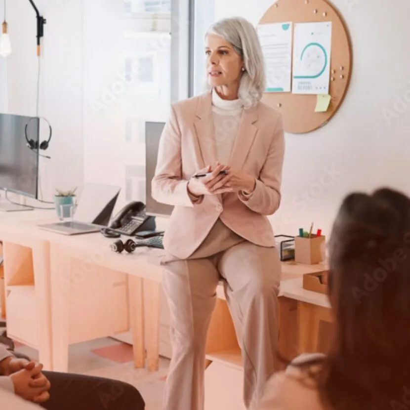 distinguished lady presenting