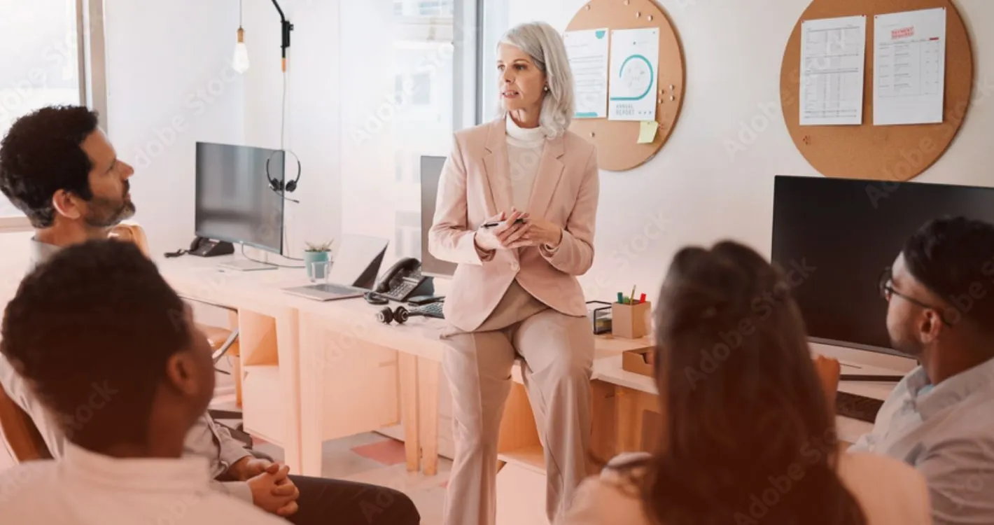 distinguished lady presenting