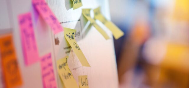 close up of post-it notes