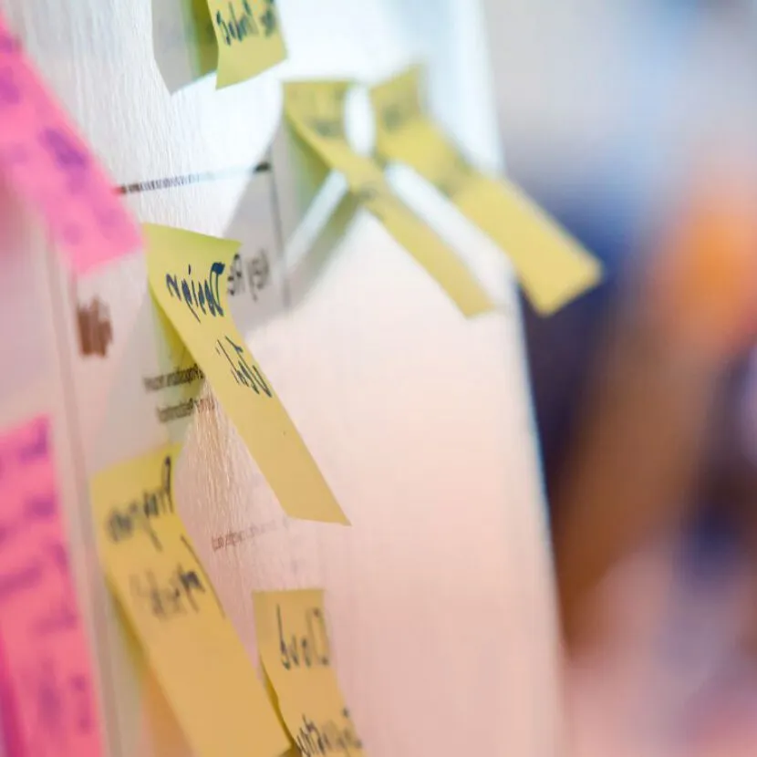 close up of post-it notes