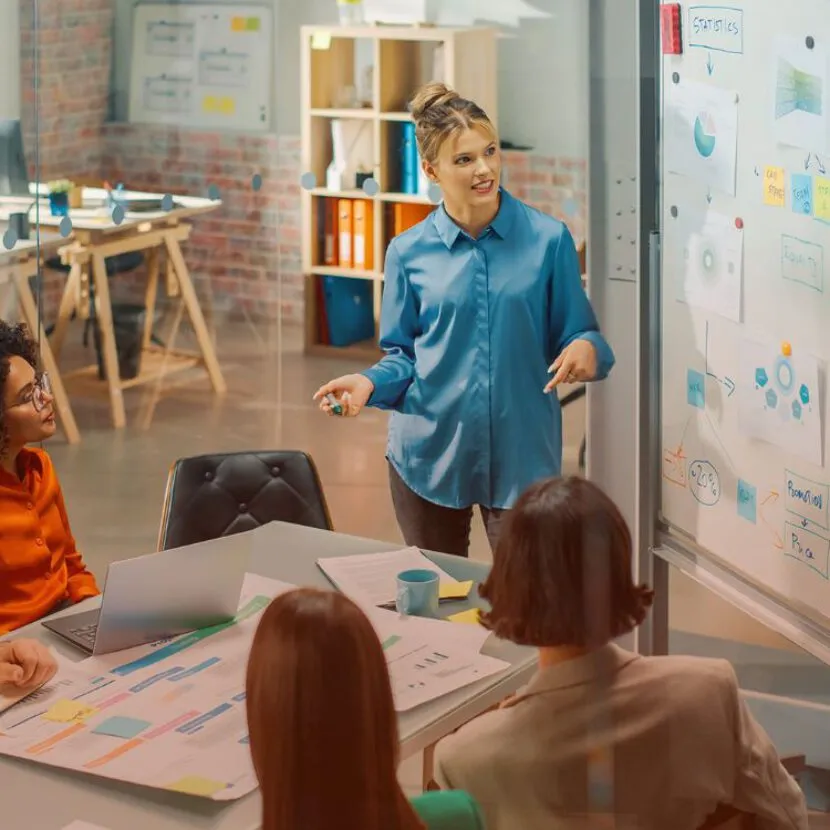 casual group setting with woman speaker