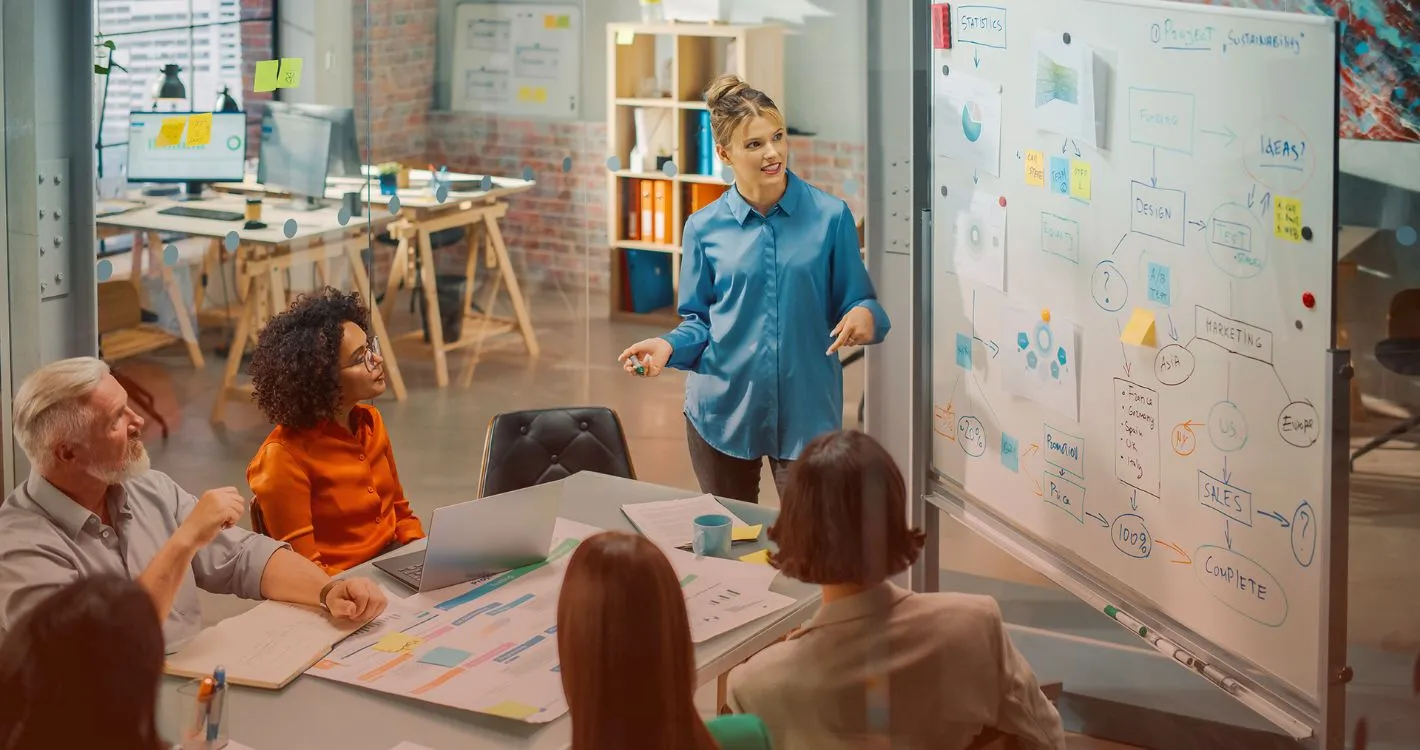 casual group setting with woman speaker