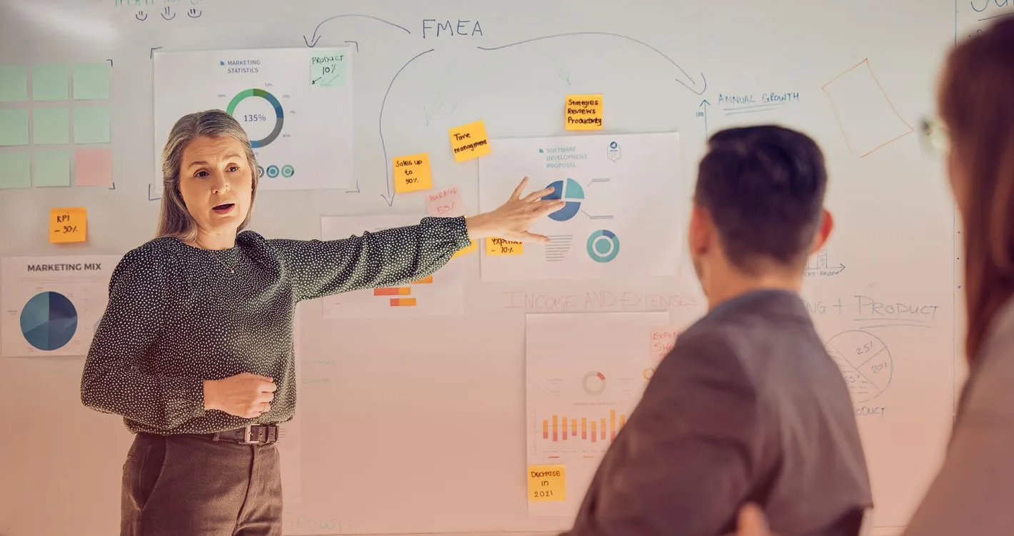 explaining charts for FMEA to team