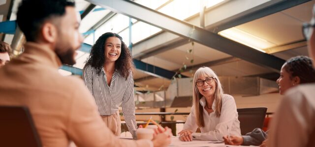 smiling group meeting