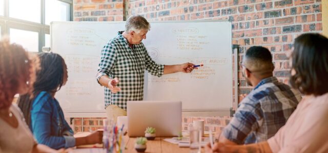 Sharing SWOT analysis with team in presentation