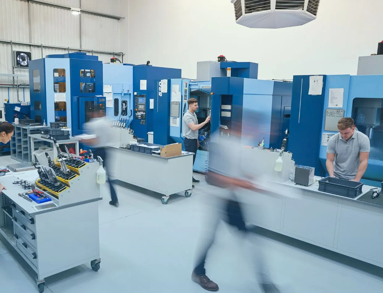 manufacturing area with busy operatives