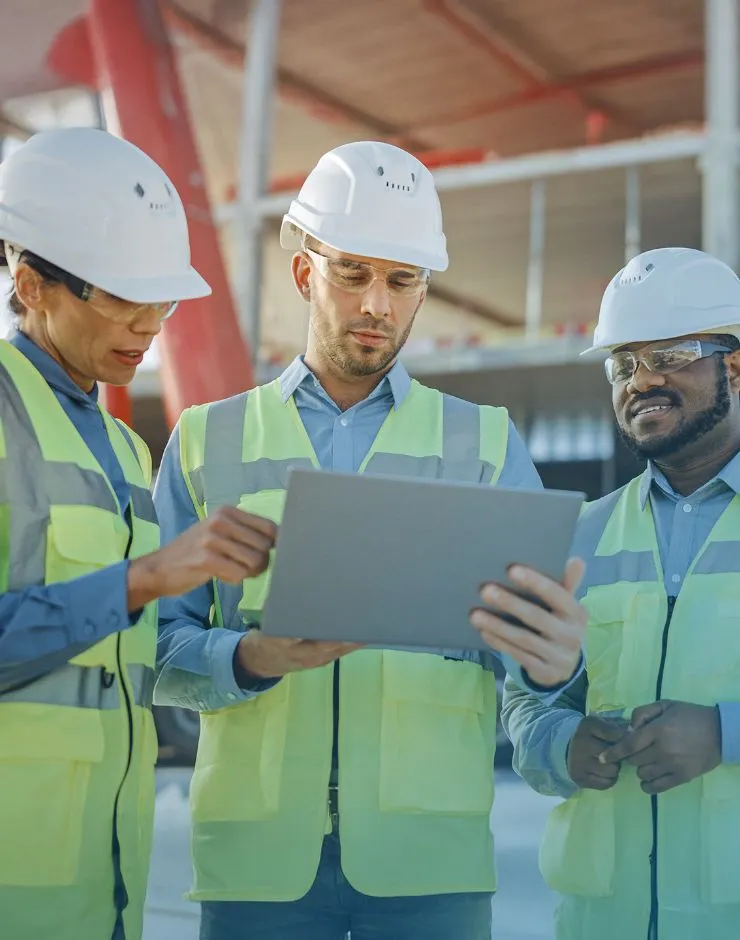 group of project manager consulting laptop