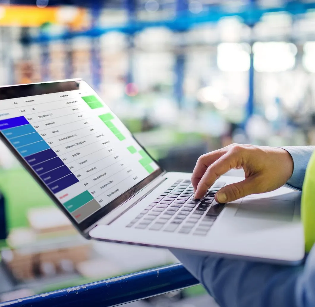 contractor on laptop view